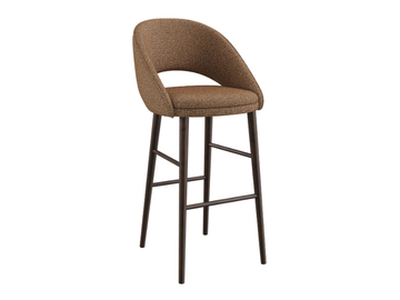 BEND - High fabric stool with back by DÔME DECO - view 2